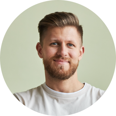 James, smiling man with light hair and beard, worker profile avatar