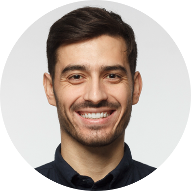 John, smiling man with short dark hair, worker profile avatar
