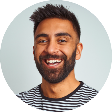 Robert, smiling man with short dark hair and beard, worker profile avatar