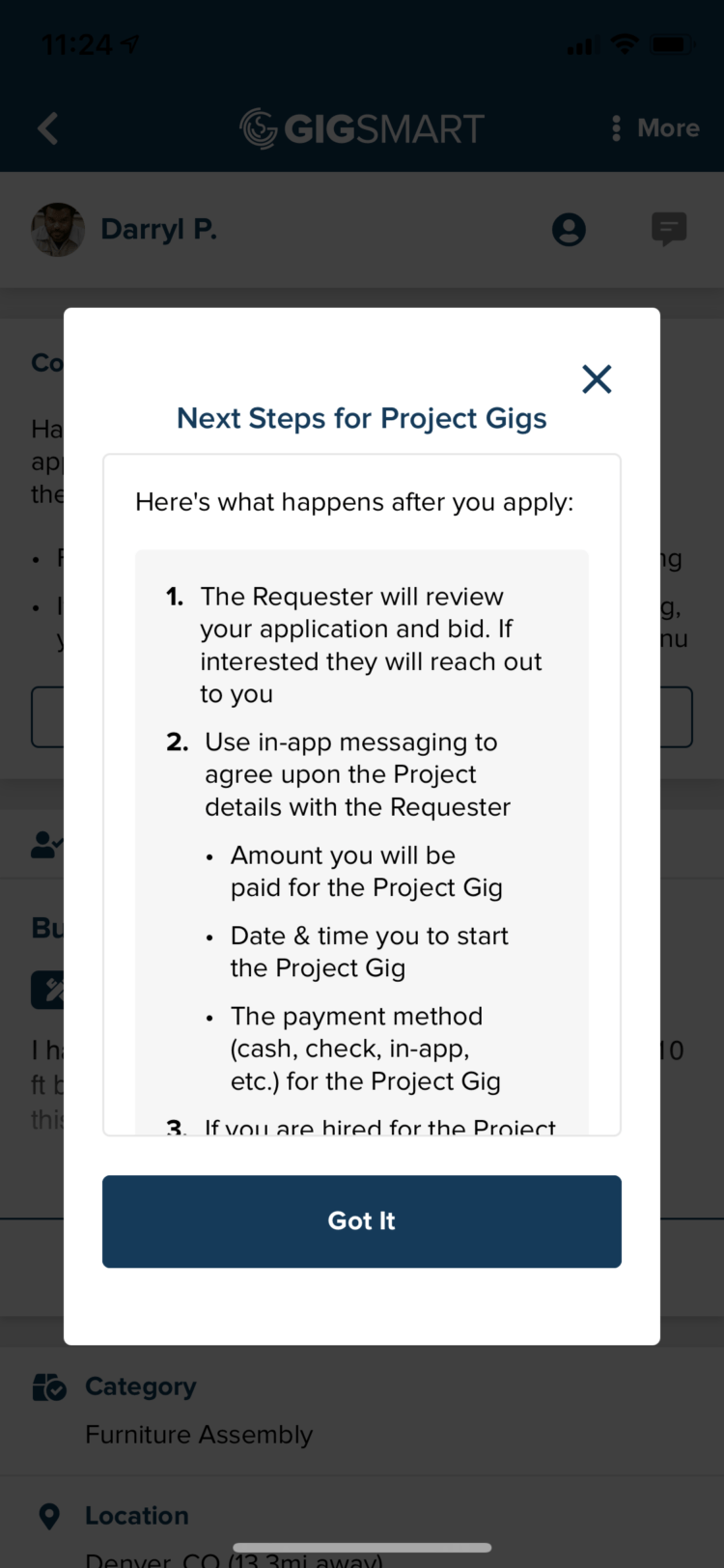 Work your first Project Gig