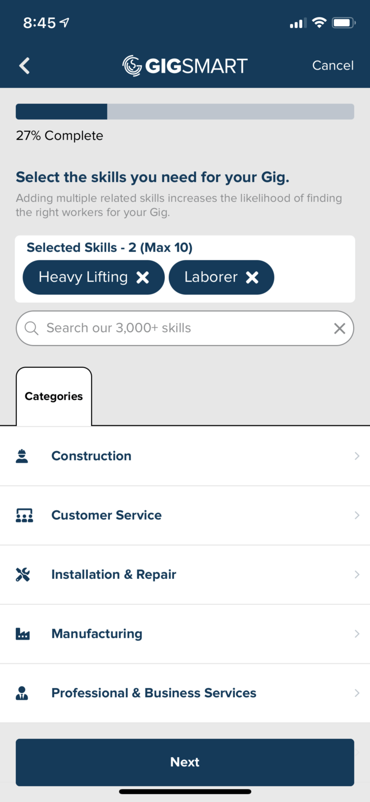 Match to 3,000+ worker skills