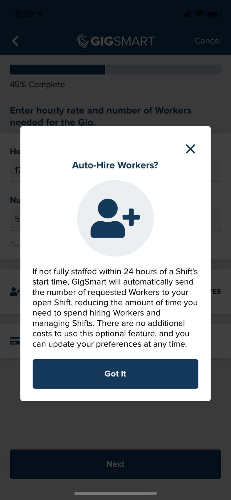 Use Auto-Hire Workers to save time