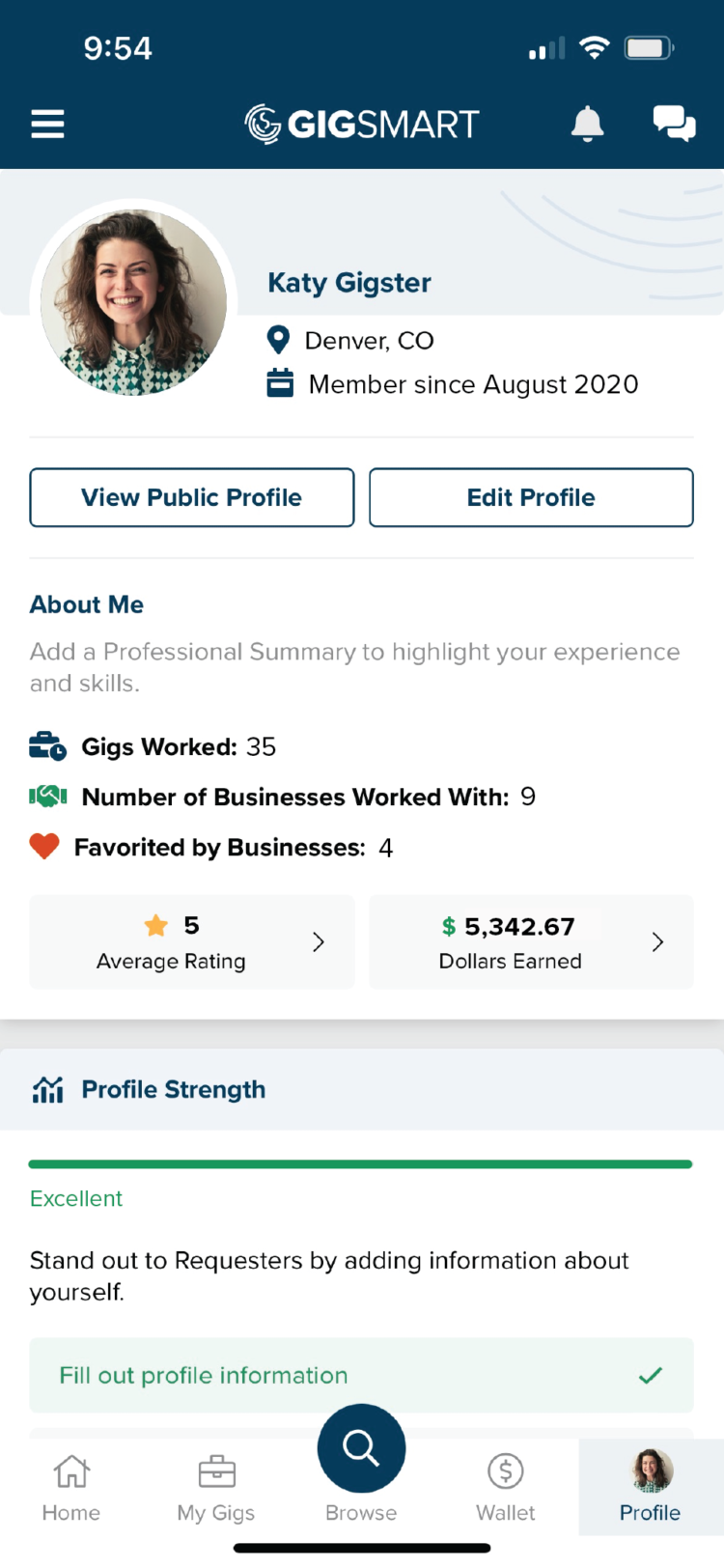 Create your worker profile